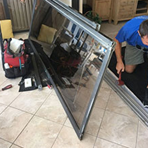 sliding glass door frame repair Huron